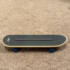 American Girl Doll Black and Tan Mini Skateboard with Blue Wheels